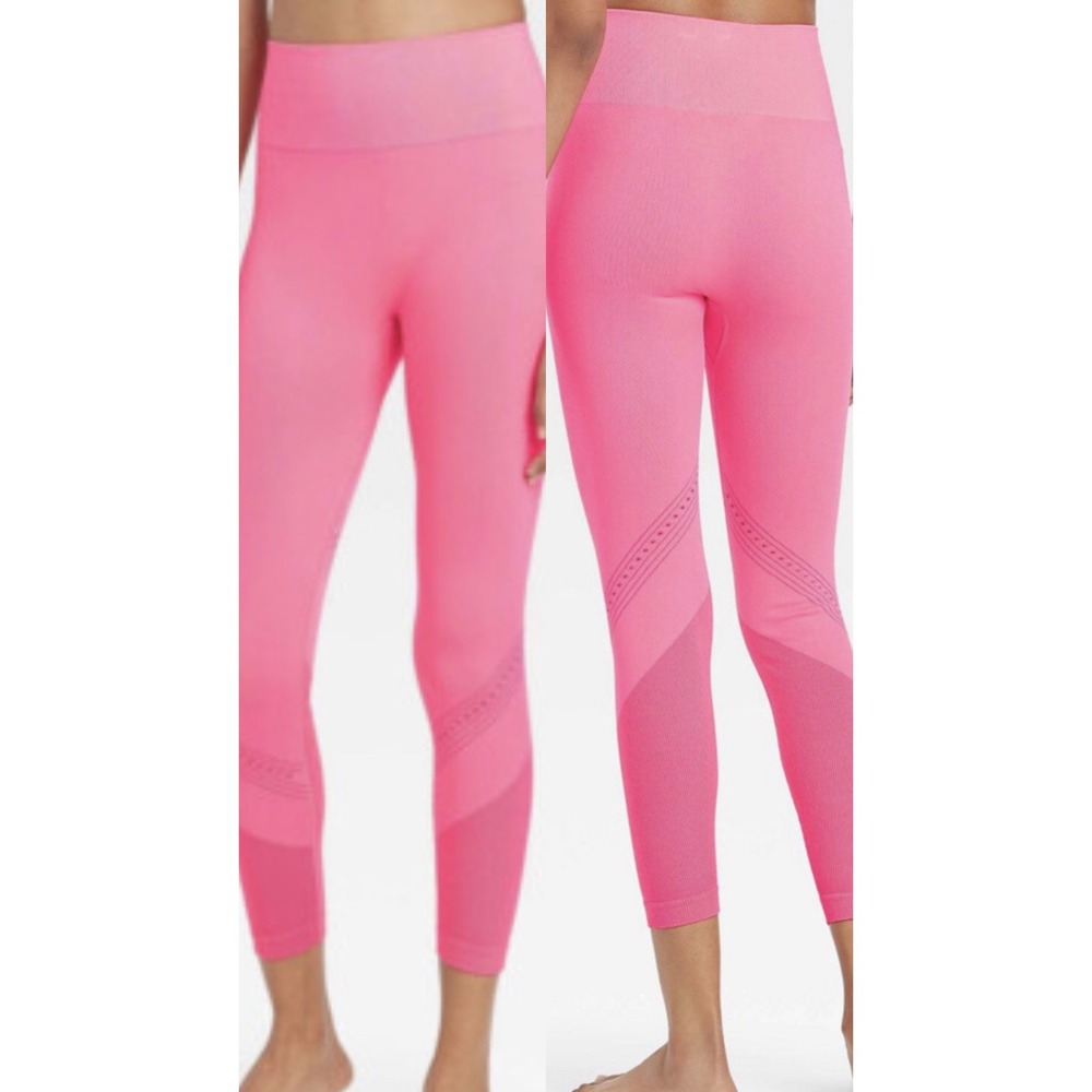 JoyLab Womens Pink High Waisted Seamless Perforated 7/8 Leggings Small